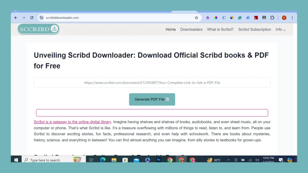 scribd pdf download step 1