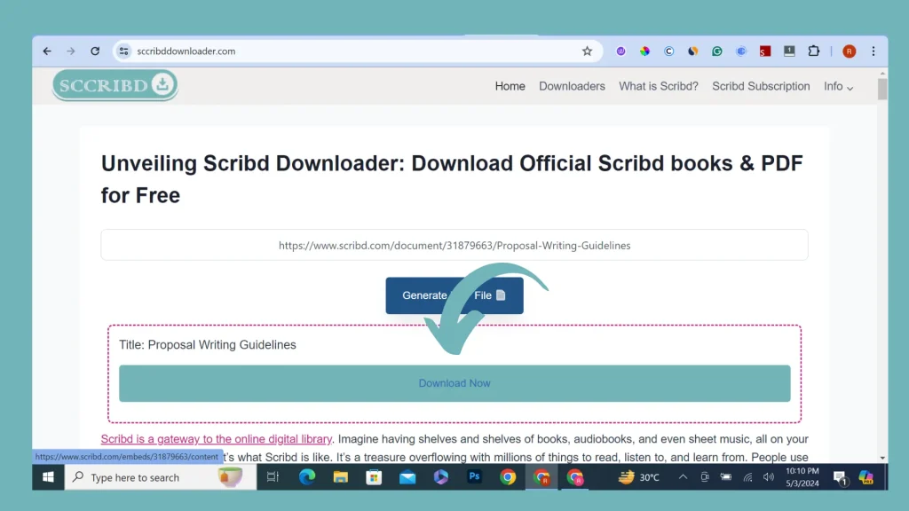 scribd pdf download step 4